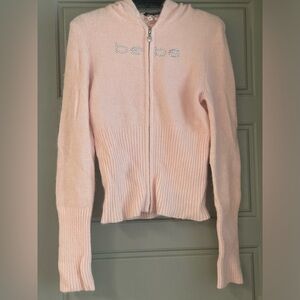 Bebe Light Pink Hooded Cardigan